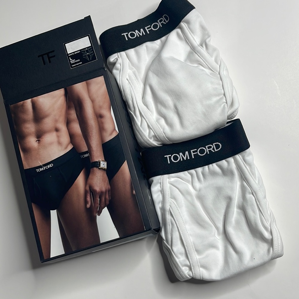 Brand new Tom Ford WHITE JERSEY brief two pack. Size L